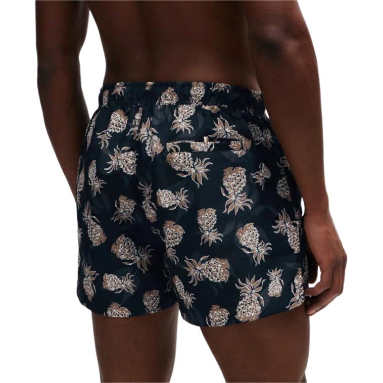 HUGO BOSS Fully Lined Swim Shorts With Pineapple Motif Beach Shorts Men’s Blue