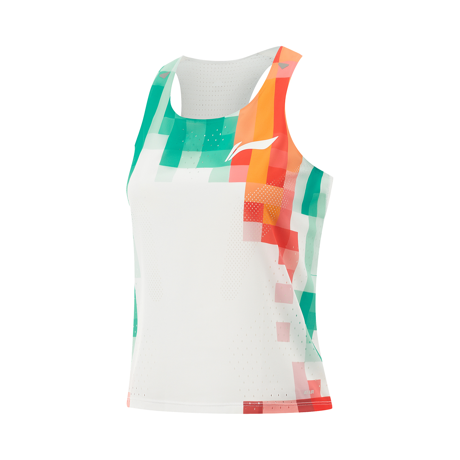 Li Ning Running Collection Running Tank Tops Women's Standard White/Honor Red/Jade Green/Neon Fruit Red/Chamomile Yellow Full Print Square Collar Moderate Straight Fit