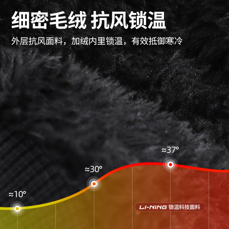 Li Ning Windproof And Waterproof, Lining Fleece Lined, Touchscreen Design Riding Equipment Outdoor Unisex