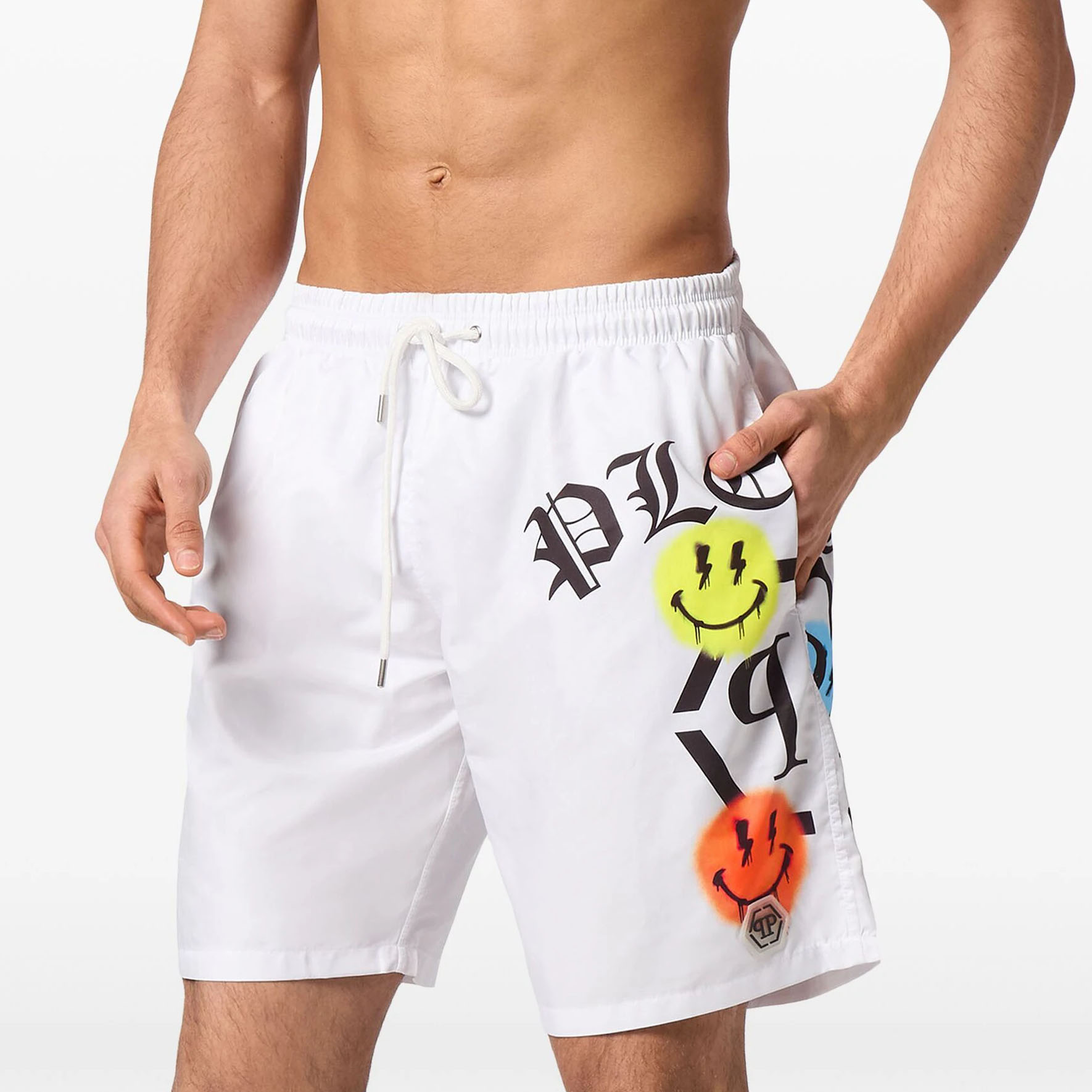 Philipp Plein logo-print swim shorts