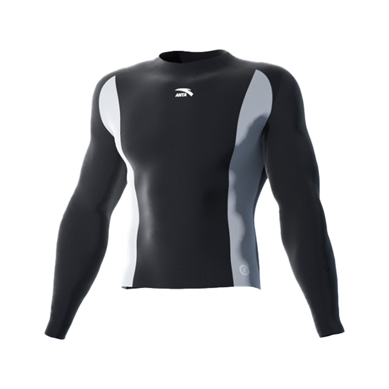 Anta Men’s Swimwear Men’s Black Long Sleeved[Sun Protection UPF50]