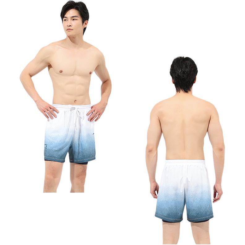 Li Ning Swimming Shorts Men’s White Blue