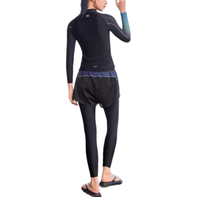 Li Ning Two Piece Swimsuit Women’s Black Green Gradient