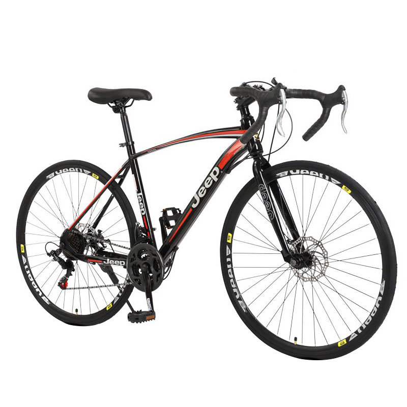 Jeep Road Bikes High Carbon Steel Mechanical Dual Disc Brake Commute Adults