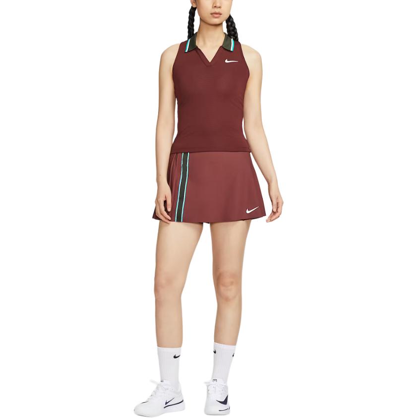 Nike Court SlamDri Fit SS25 Casual Short Skirts Women’s Dark Team Red/Dark Red/White Color