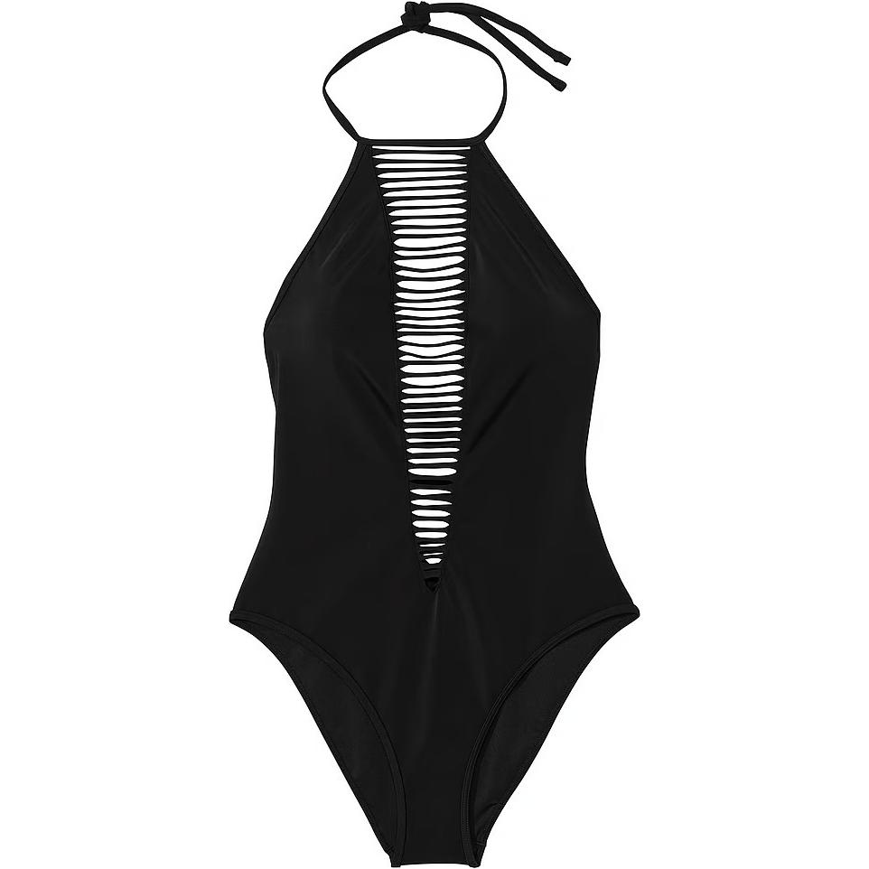 Victoria's Secret PINK Archives Swim Strappy High Neck One Piece Swimsuit/B One piece Swimsuit Women's Black