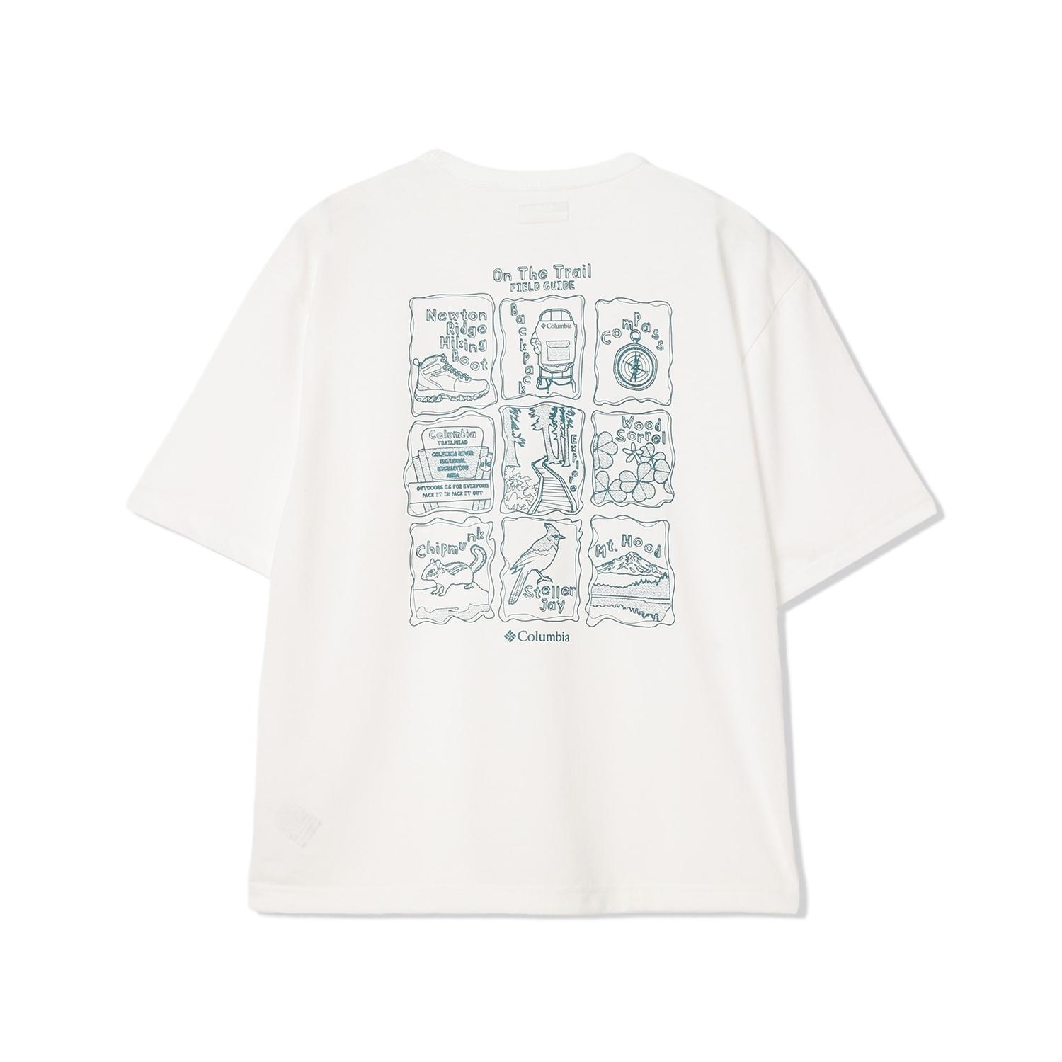 Columbia Cedar Trail Buck Quick Dry T Shirts Unisex White