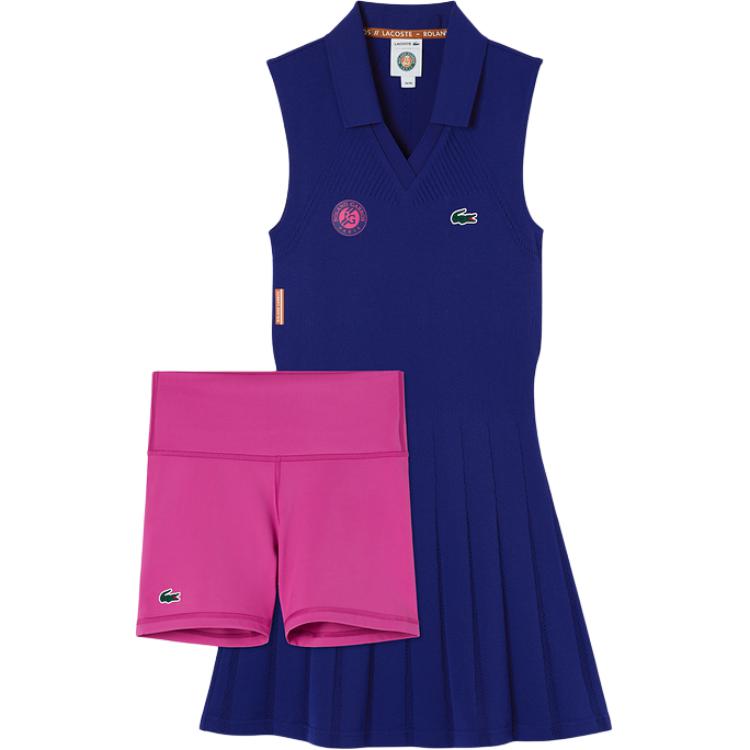 LACOSTE Sleeveless Dress Women’s Two Piece Set I10/Royal Blue/Rose Red