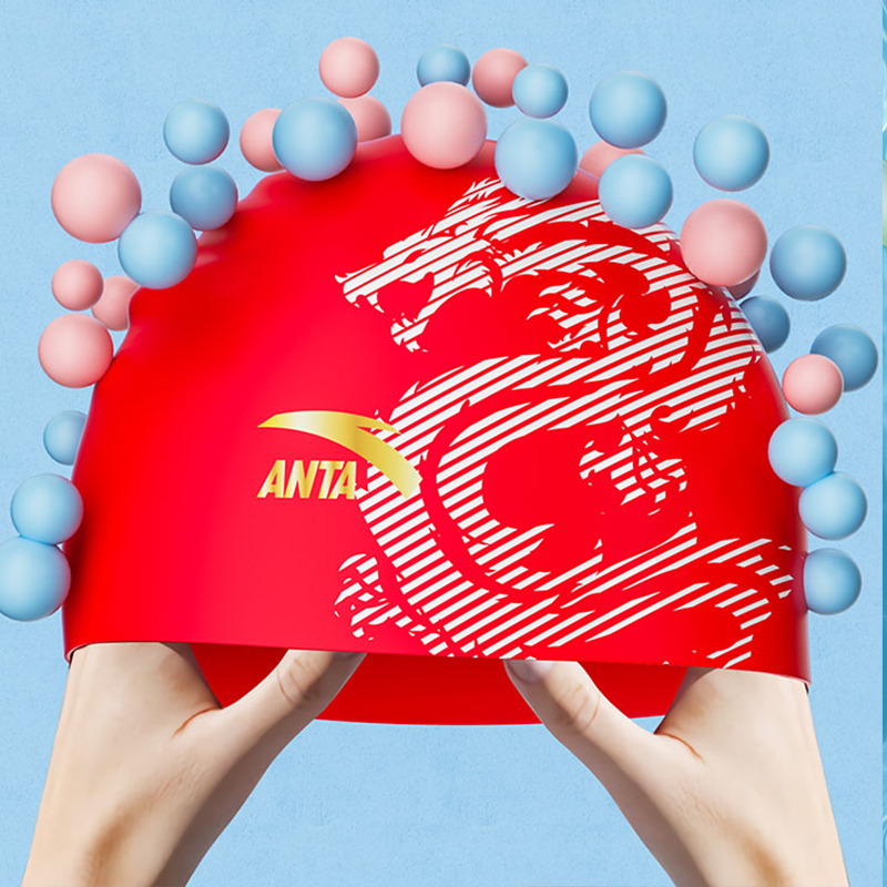 Anta Swimming Caps Silicone Unisex Red