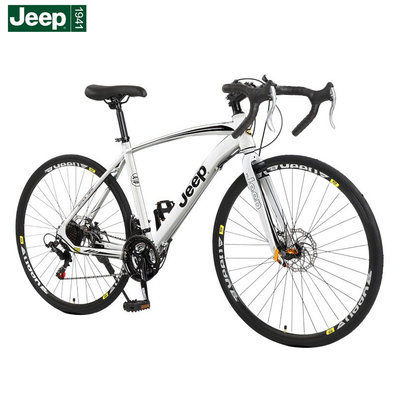 Jeep Road Bikes High Carbon Steel Mechanical Dual Disc Brake Commute Adults