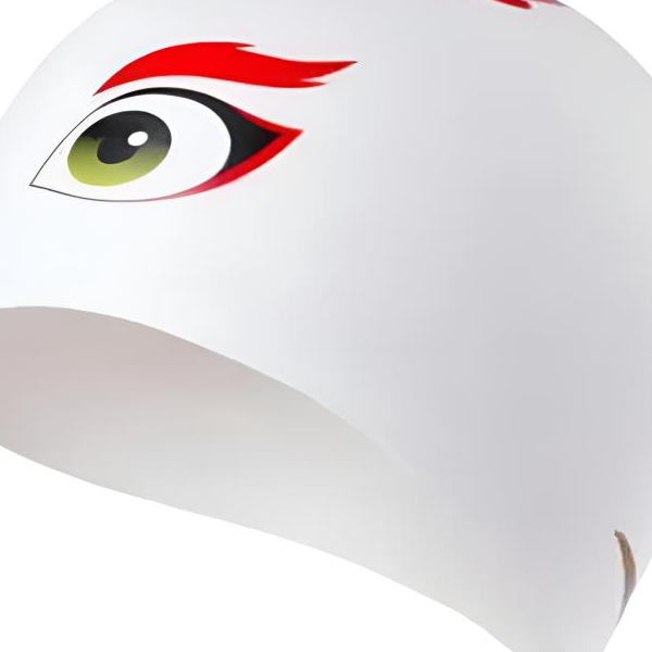 Anta Swimming Caps Silicone Unisex One Size Dragon White