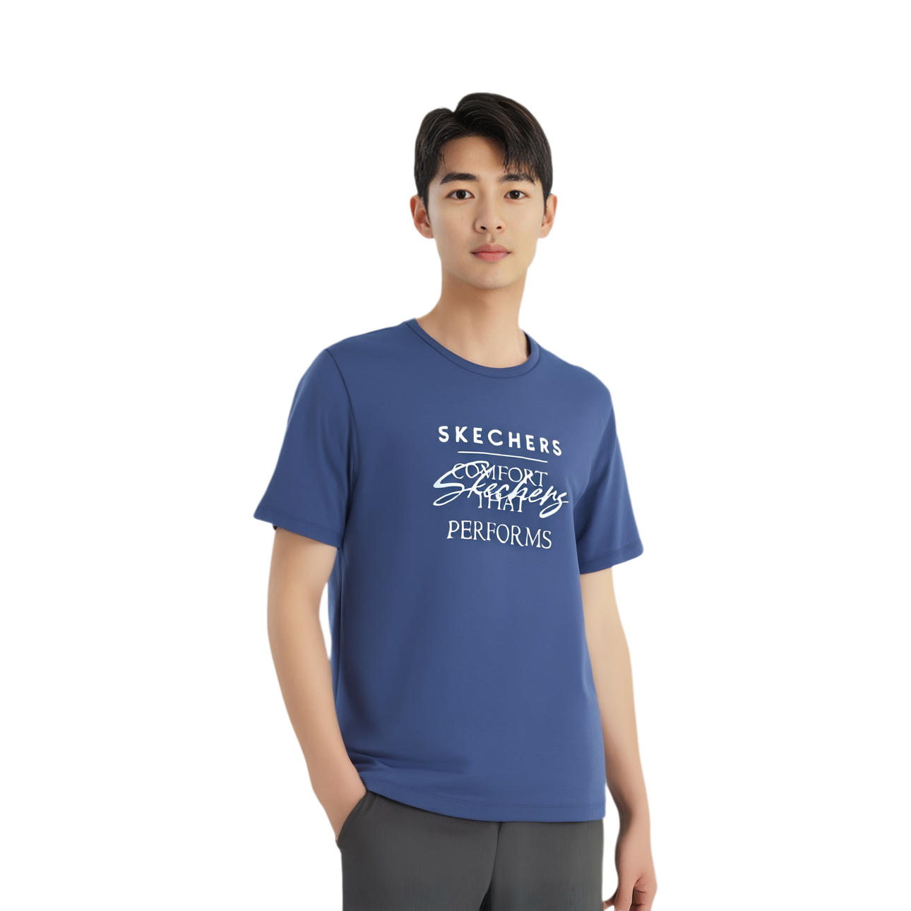 Skechers Quick Dry T Shirts Men’s Deep Sea Blue/0079