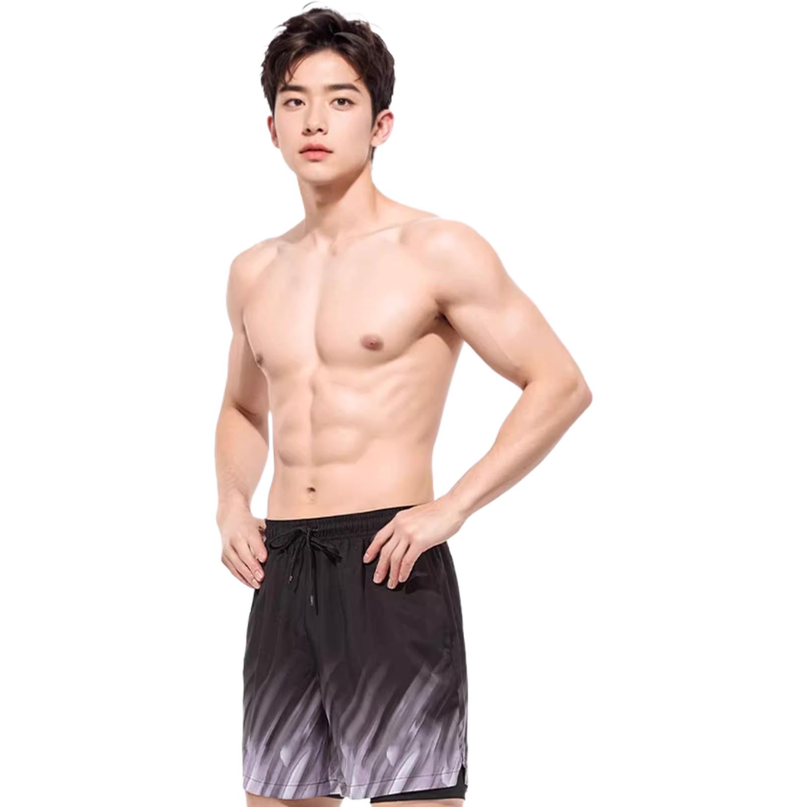 Li Ning Swimming Shorts Men’s Black Purple