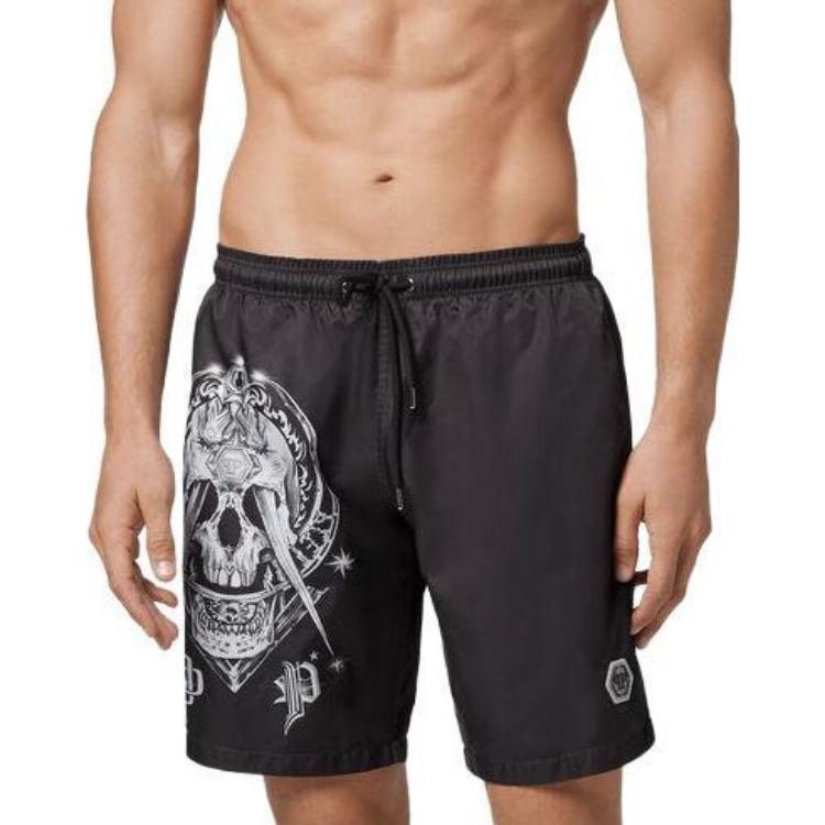 PHILIPP PLEIN SS23 Beach Shorts Men’s Black