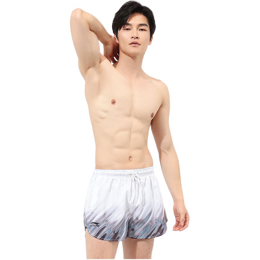 Li Ning Swimming Shorts Men’s White Blue
