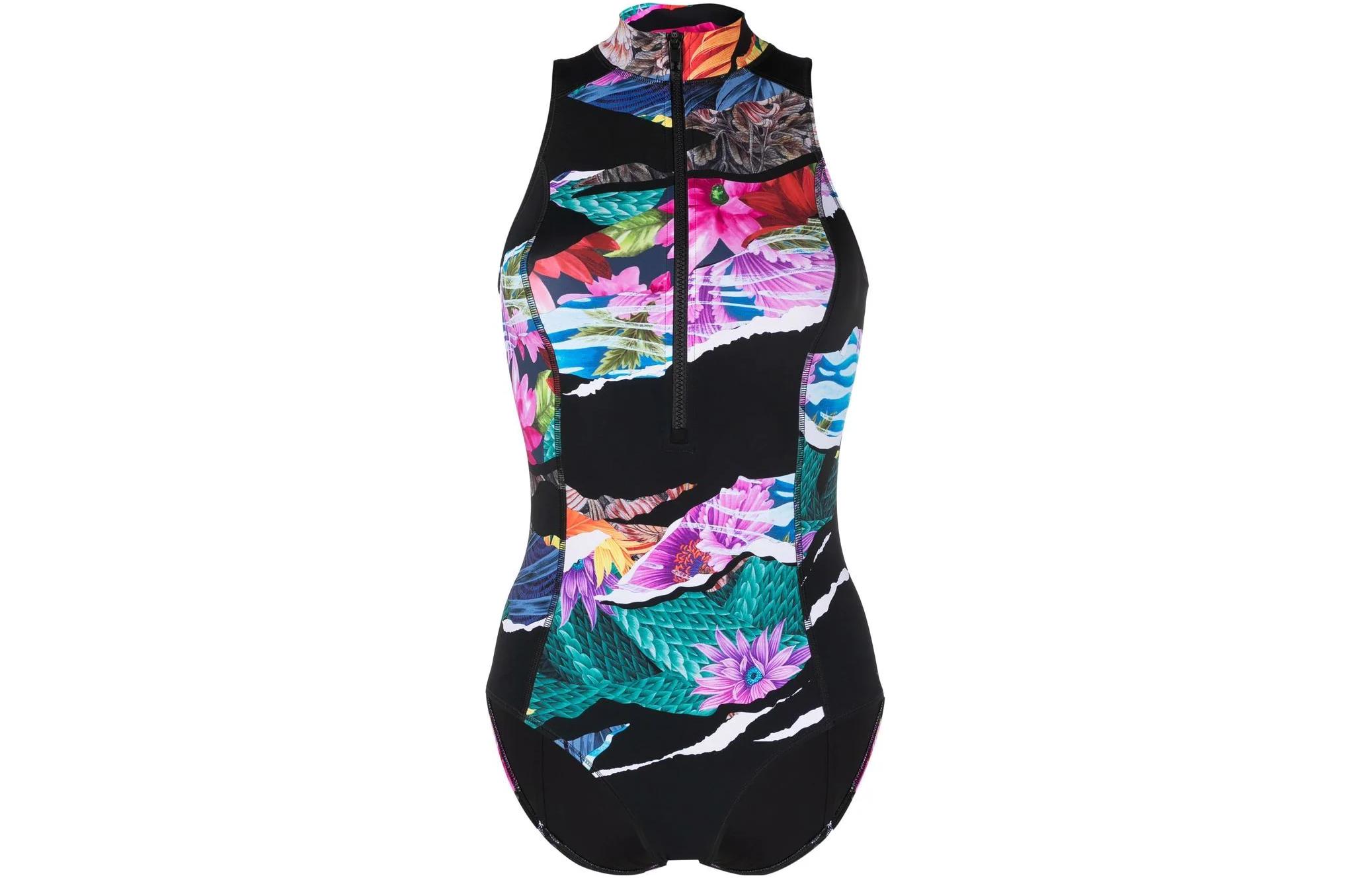 Y-3 Panelled Floral-print Swimsuit
