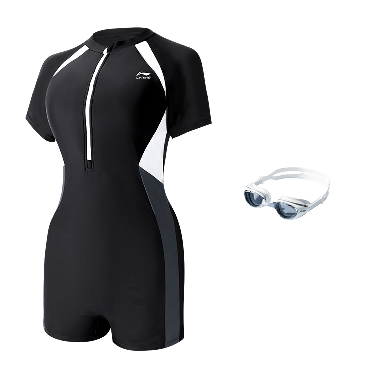 Li Ning One piece Swimsuit Women’s Black White Gray