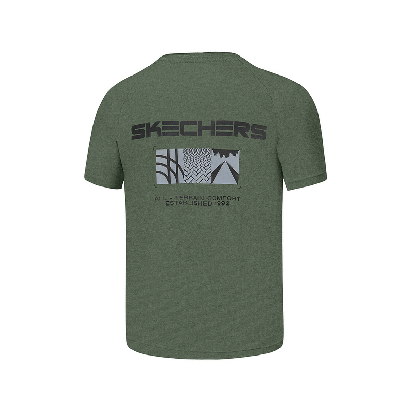 Skechers Basic Sports Collection SS25 T Shirt Men’s Thyme Green 031F