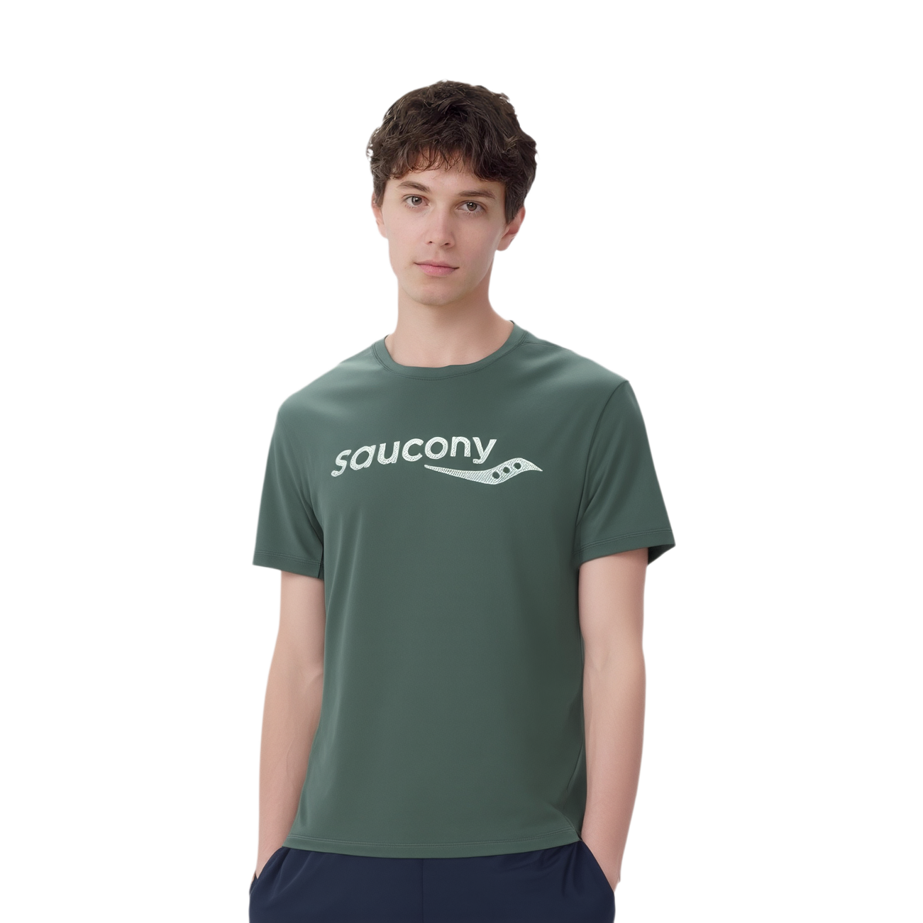 Saucony Running T Shirt Unisex Peacock Green