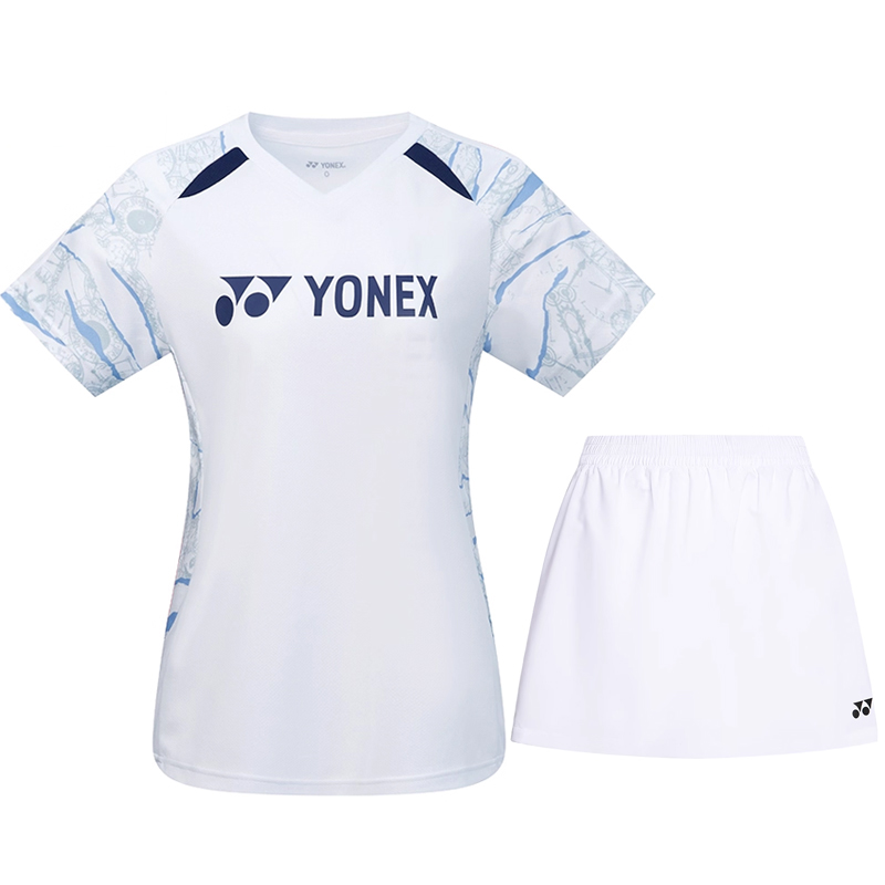 YONEX Badminton Jerseys Women's White V Neck Moderate