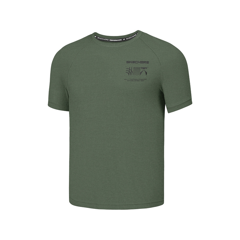 Skechers Basic Sports Collection SS25 T Shirt Men’s Thyme Green 031F