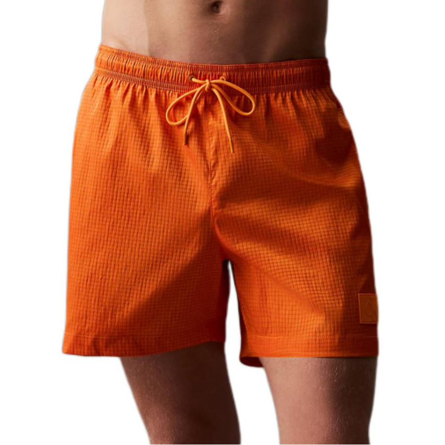 CALVIN KLEIN Swimming Shorts Europe Version Men’s Dark Saffron Multicolor