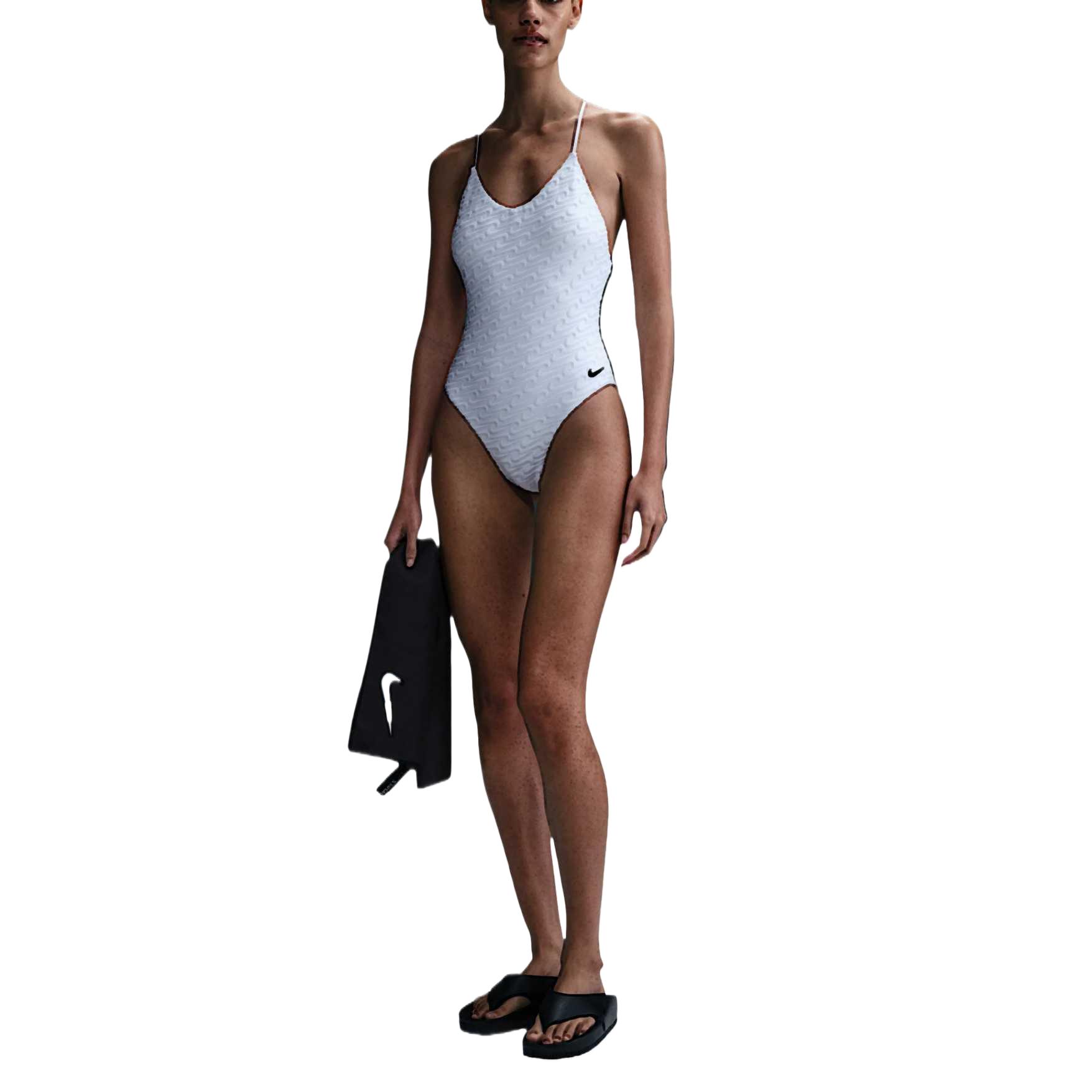 Nike Swoosh Swim Link One piece Swimsuit Women’s White