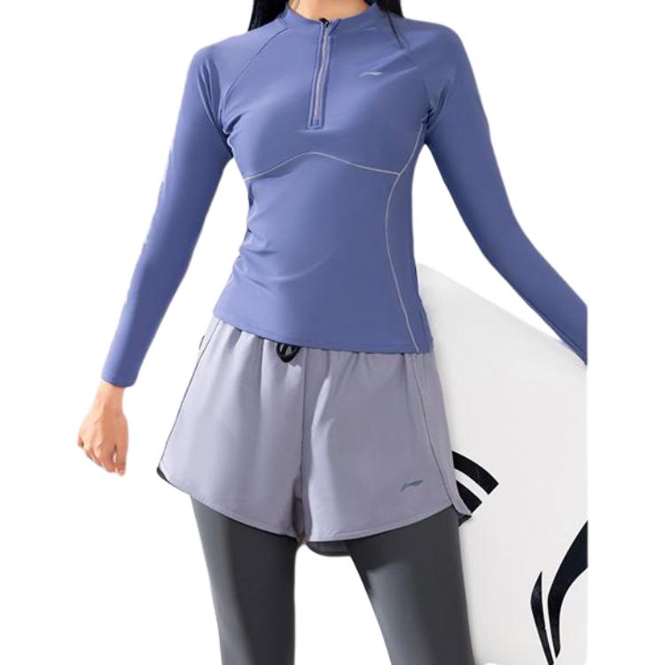 Li Ning Swimsuit Set Women’s Blue Gray Tale