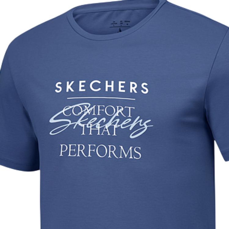 Skechers Quick Dry T Shirts Men’s Deep Sea Blue/0079