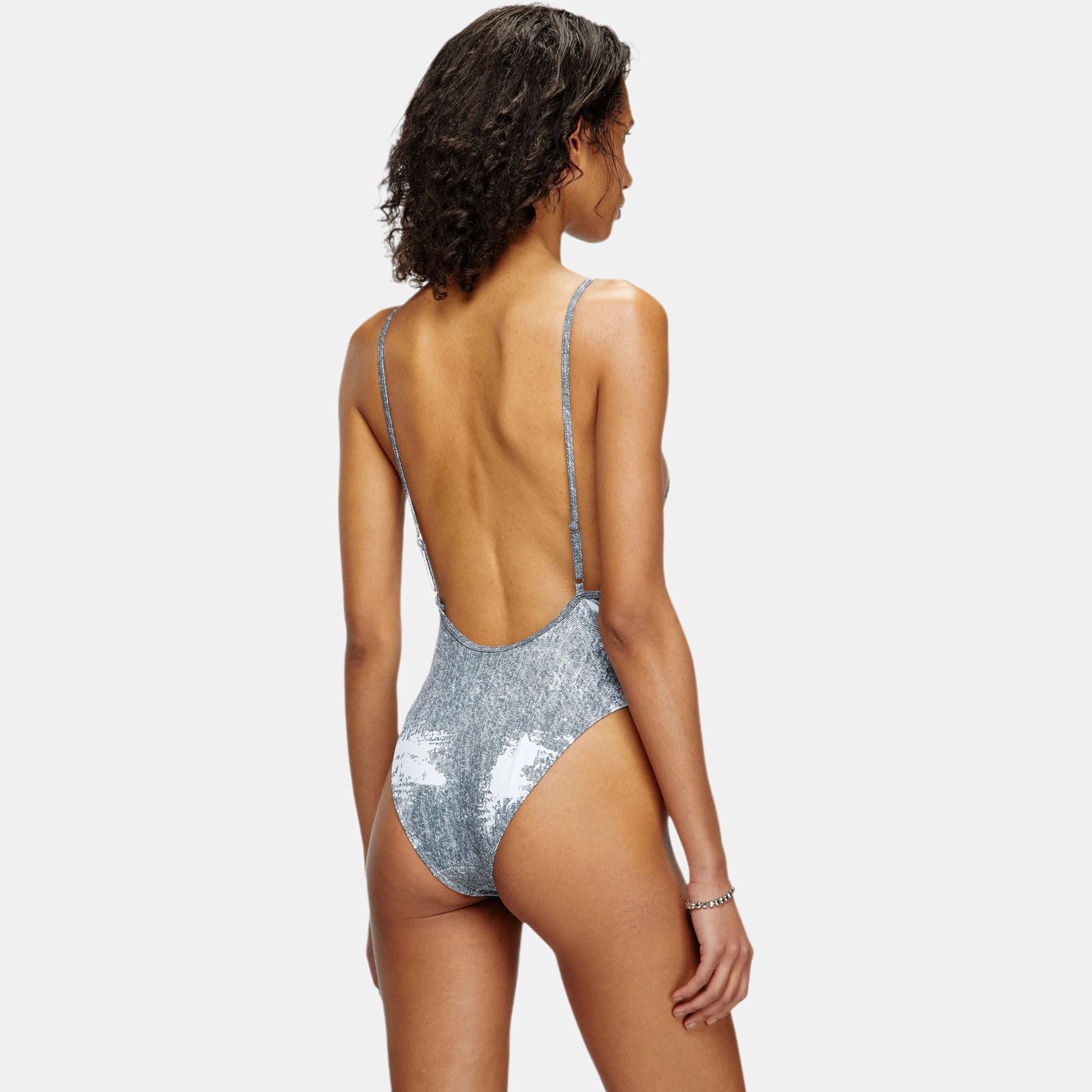 DIESEL Daisy Dnm Trompe L’Oeil Denim Printed Swimsuit