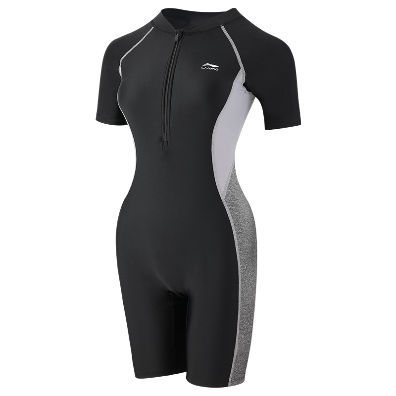 Li Ning One Piece Swimsuits Women’s Black Gray