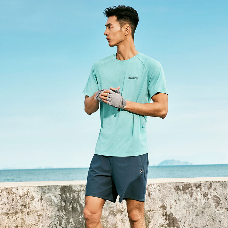 Skechers Comfortable Technology Cooling Collection Quick Dry T Shirts Men’s Aqua Green