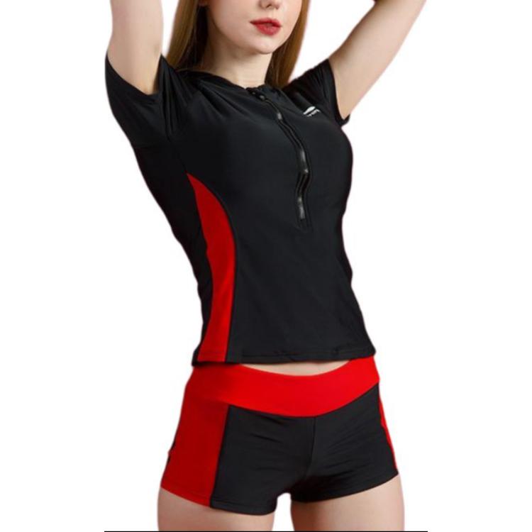 Li Ning Two Piece Swimsuit Women's Black Red
