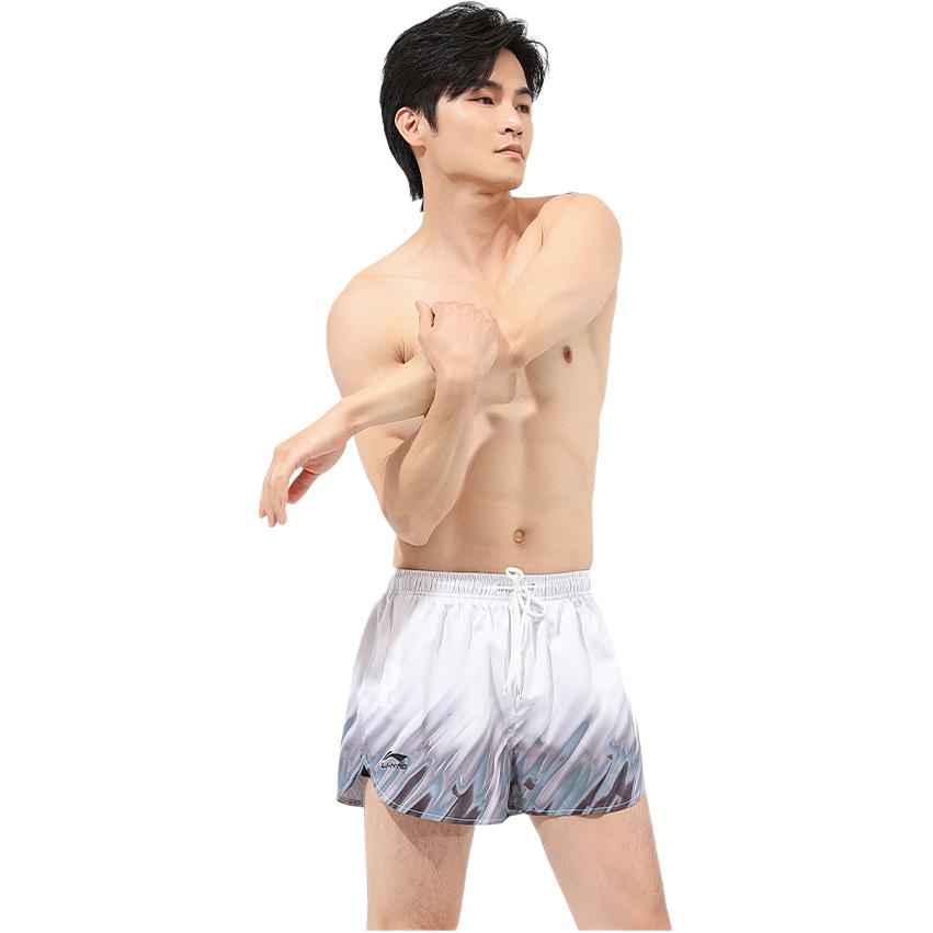 Li Ning Swimming Shorts Men’s White Blue
