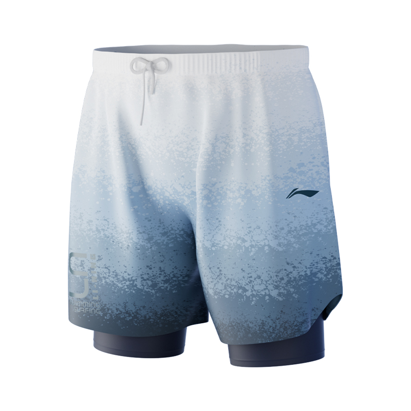 Li Ning Swimming Shorts Men’s White Blue