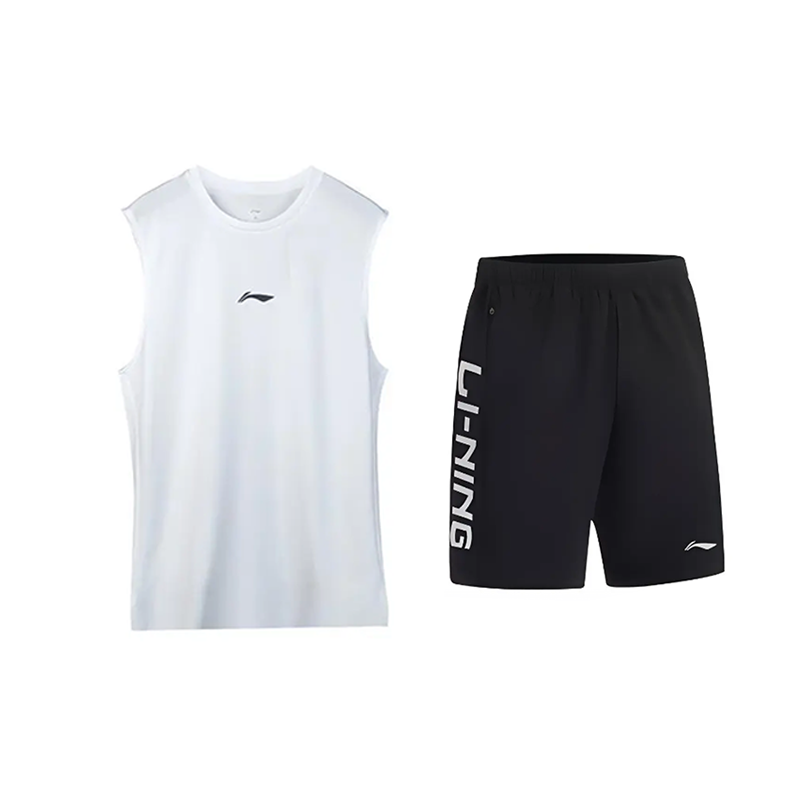 Li Ning Athleisure Set Unisex White+Black